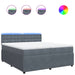 Pat box spring cu saltea, gri închis, 200x200 cm, catifea - WALTI WALTI