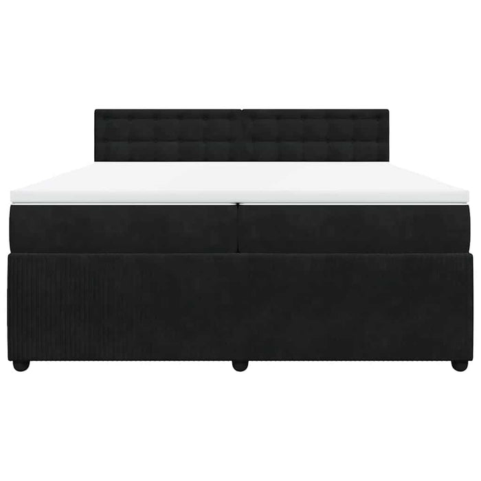Pat box spring cu saltea, negru, 200x200 cm, catifea - WALTI WALTI