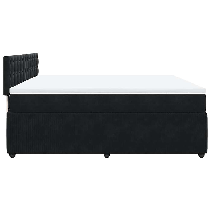 Pat box spring cu saltea, negru, 200x200 cm, catifea - WALTI WALTI
