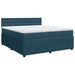 Pat box spring cu saltea, albastru, 200x200 cm, catifea - WALTI WALTI
