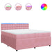 Pat box spring cu saltea, roz, 200x200 cm, catifea - WALTI WALTI