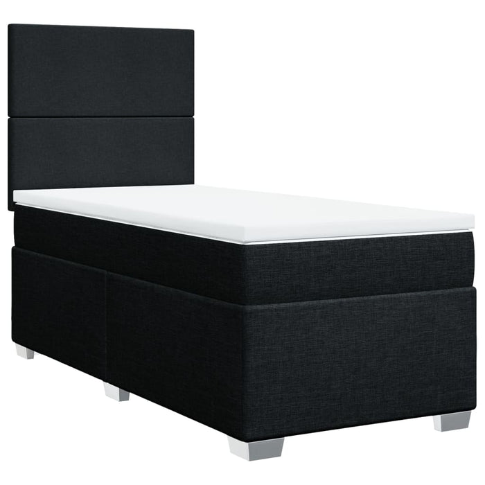 Pat box spring cu saltea, negru, 80x200 cm, textil - WALTI WALTI