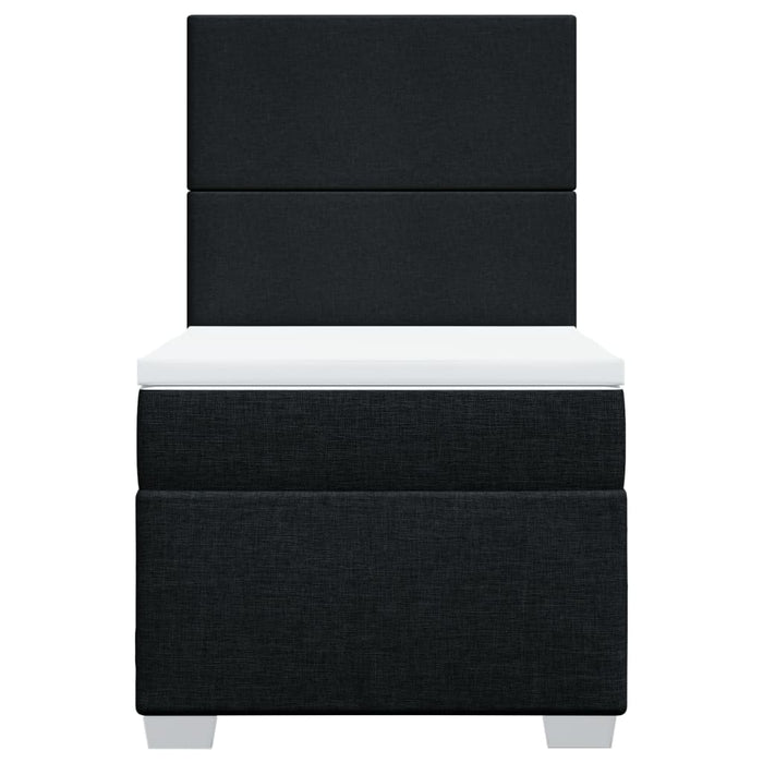 Pat box spring cu saltea, negru, 80x200 cm, textil - WALTI WALTI