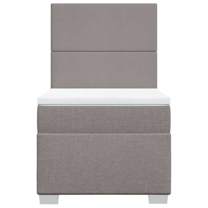 Pat box spring cu saltea, gri taupe, 80x200 cm, textil - WALTI WALTI