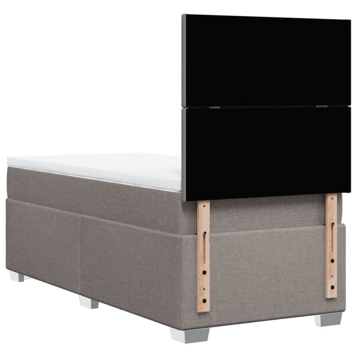 Pat box spring cu saltea, gri taupe, 80x200 cm, textil - WALTI WALTI