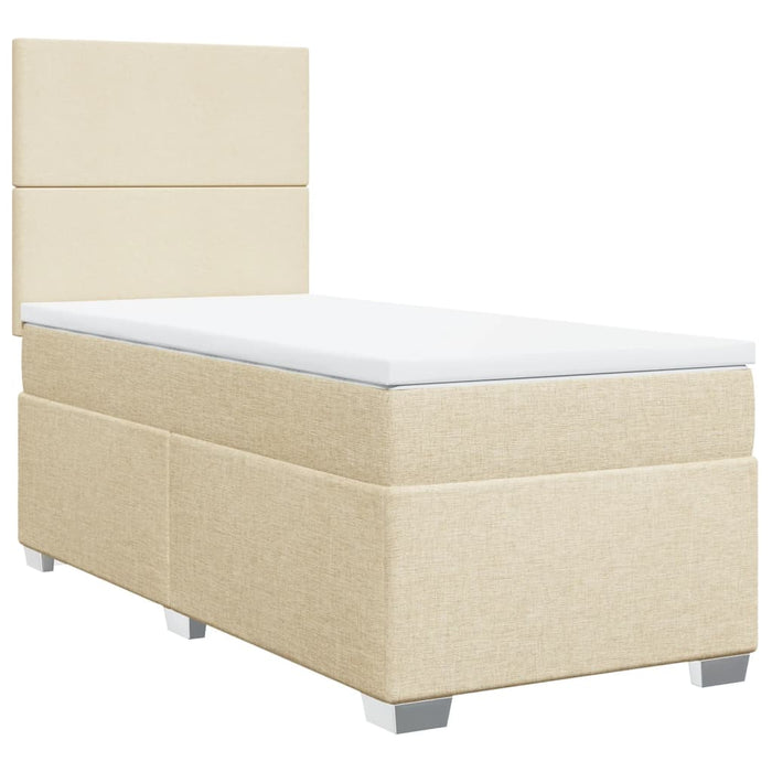 Pat box spring cu saltea, crem, 80x200 cm, textil - WALTI WALTI