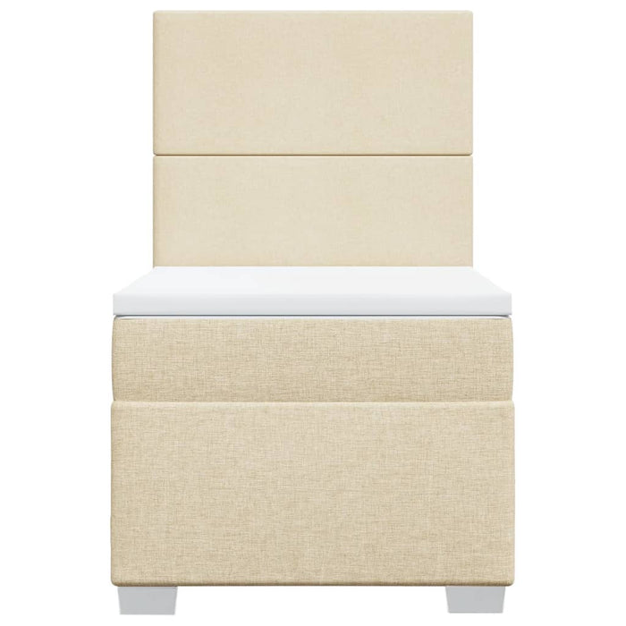 Pat box spring cu saltea, crem, 80x200 cm, textil - WALTI WALTI
