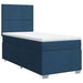 Pat box spring cu saltea, albastru, 80x200 cm, textil - WALTI WALTI