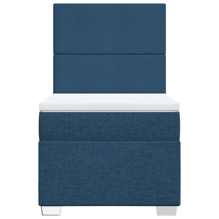 Pat box spring cu saltea, albastru, 80x200 cm, textil - WALTI WALTI