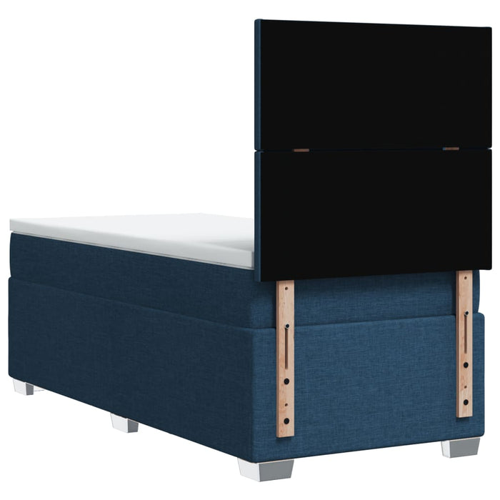 Pat box spring cu saltea, albastru, 80x200 cm, textil - WALTI WALTI