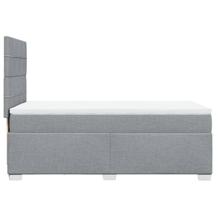 Pat continental cu saltea, gri deschis, 80x200 cm, textil - WALTI WALTI