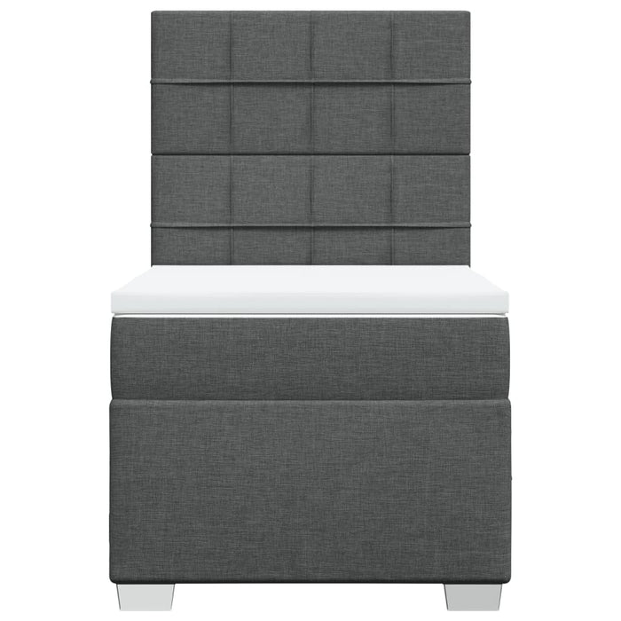 Pat box spring cu saltea, gri închis, 80x200 cm, textil - WALTI WALTI