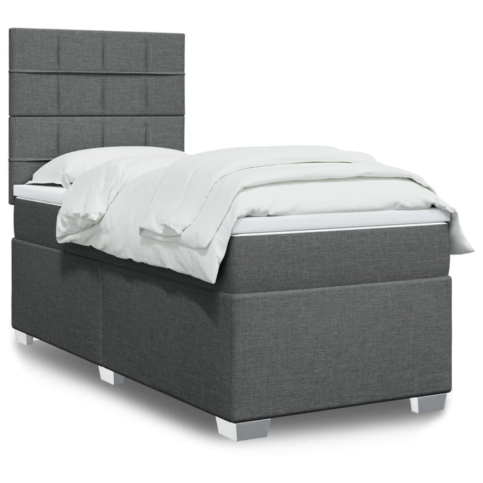 Pat box spring cu saltea, gri închis, 80x200 cm, textil - WALTI WALTI