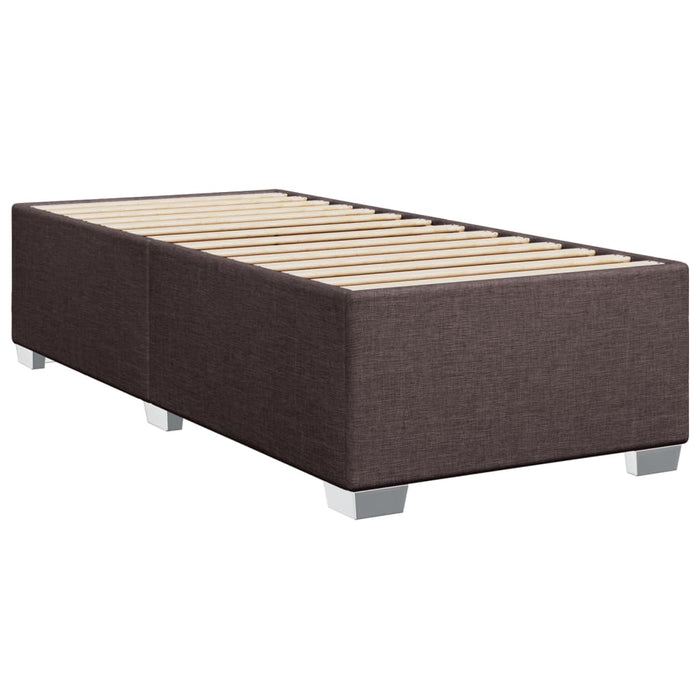 Pat box spring cu saltea, maro închis, 80x200 cm, textil WALTI