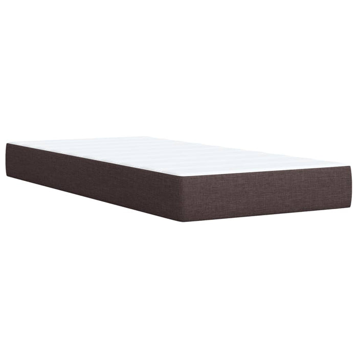 Pat box spring cu saltea, maro închis, 80x200 cm, textil WALTI