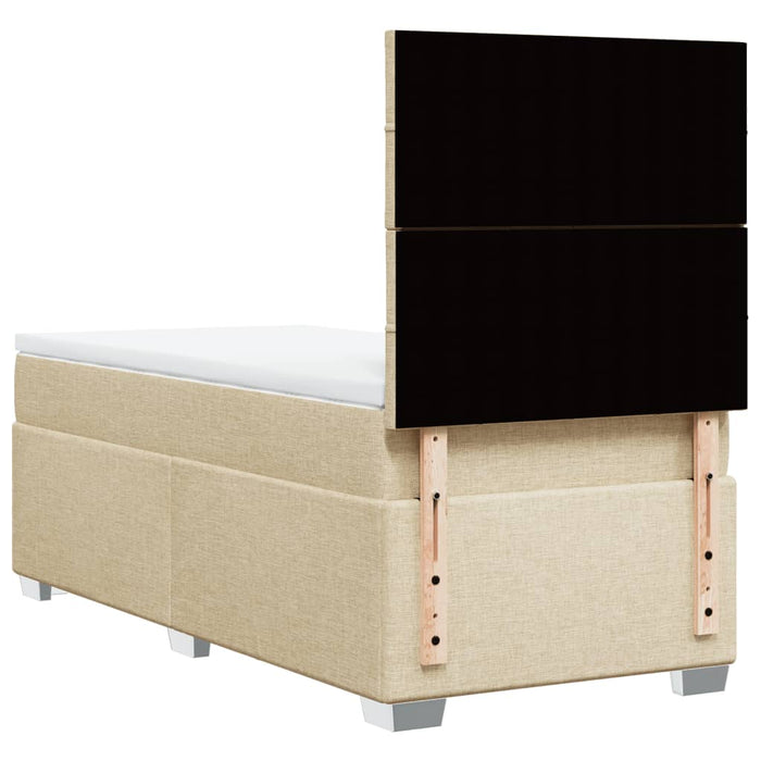 Pat box spring cu saltea, crem, 80x200 cm, textil - WALTI WALTI