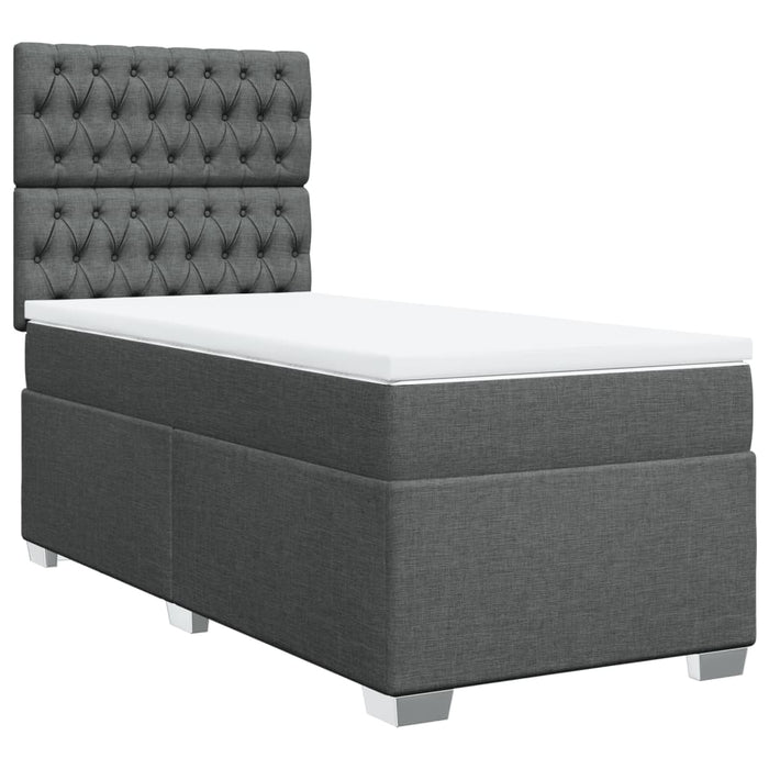 Pat box spring cu saltea, gri închis, 80x200 cm, textil - WALTI WALTI