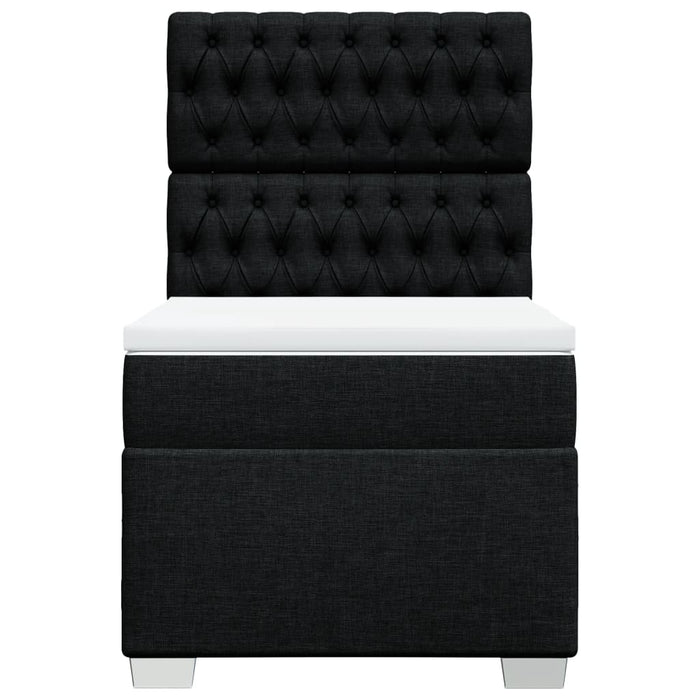 Pat box spring cu saltea, negru, 80x200 cm, textil - WALTI WALTI
