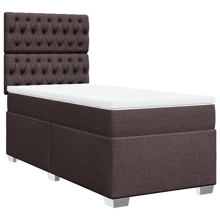 Pat box spring cu saltea, maro închis, 80x200 cm, textil - WALTI WALTI