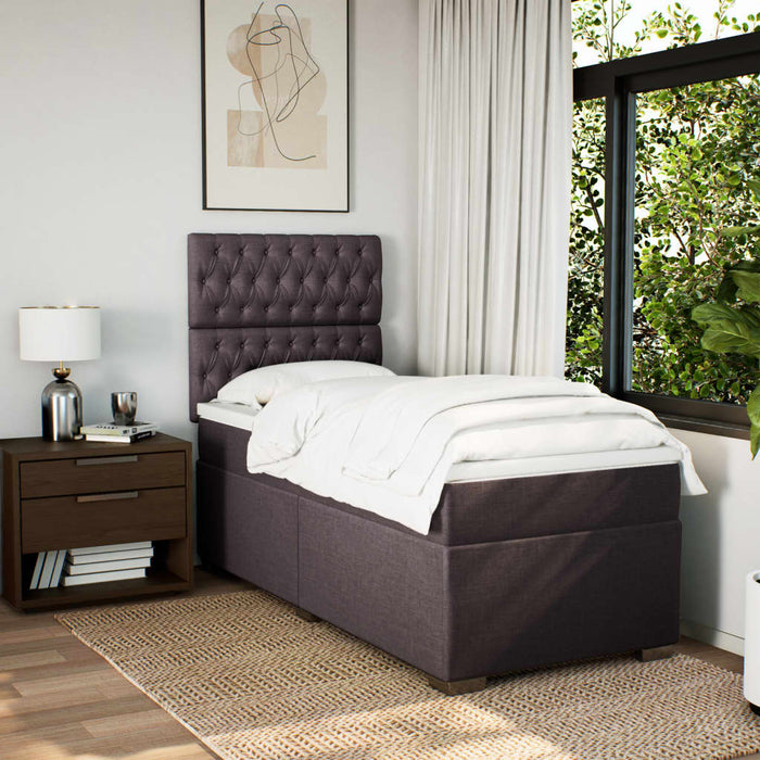 Pat box spring cu saltea, maro închis, 80x200 cm, textil - WALTI WALTI