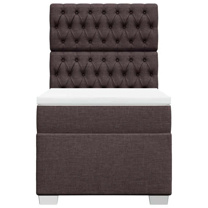 Pat box spring cu saltea, maro închis, 80x200 cm, textil - WALTI WALTI