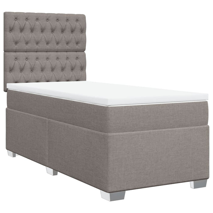Pat box spring cu saltea, gri taupe, 80x200 cm, textil - WALTI WALTI