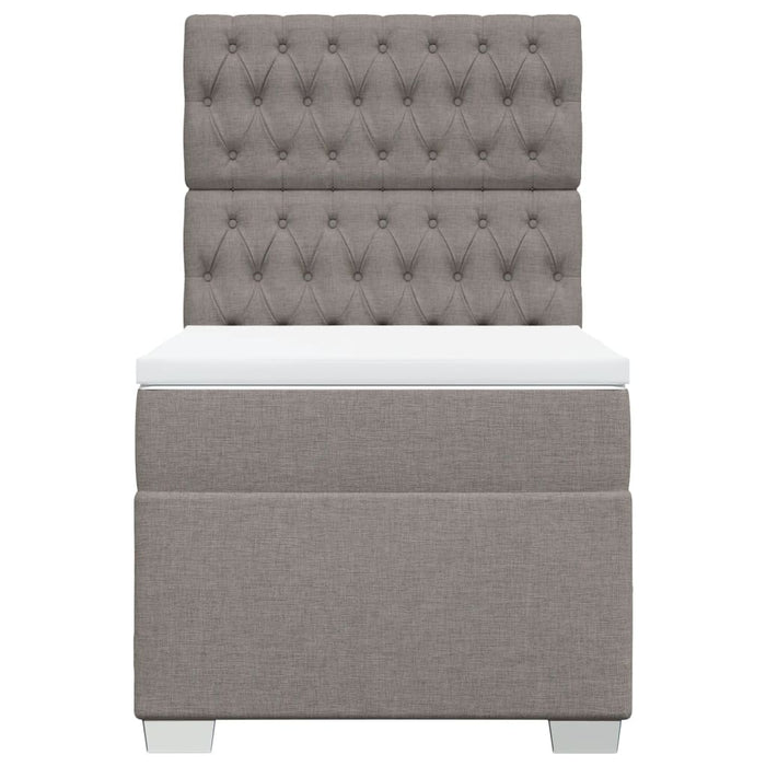 Pat box spring cu saltea, gri taupe, 80x200 cm, textil - WALTI WALTI