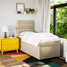 Pat box spring cu saltea, crem, 80x200 cm, textil - WALTI WALTI