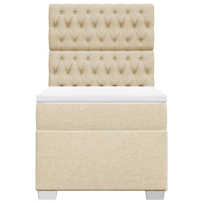 Pat box spring cu saltea, crem, 80x200 cm, textil - WALTI WALTI