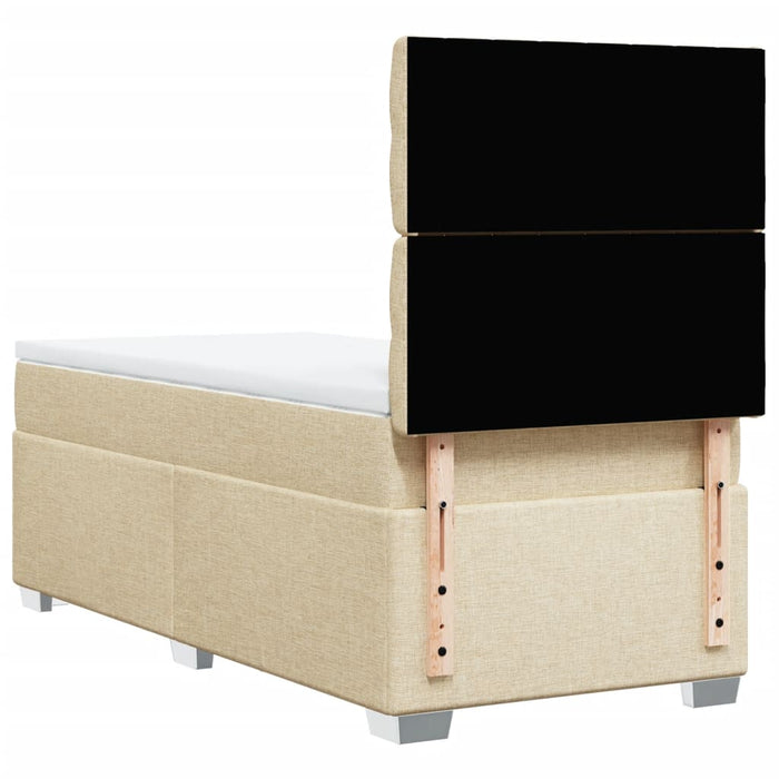 Pat box spring cu saltea, crem, 80x200 cm, textil - WALTI WALTI