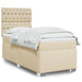 Pat box spring cu saltea, crem, 80x200 cm, textil - WALTI WALTI