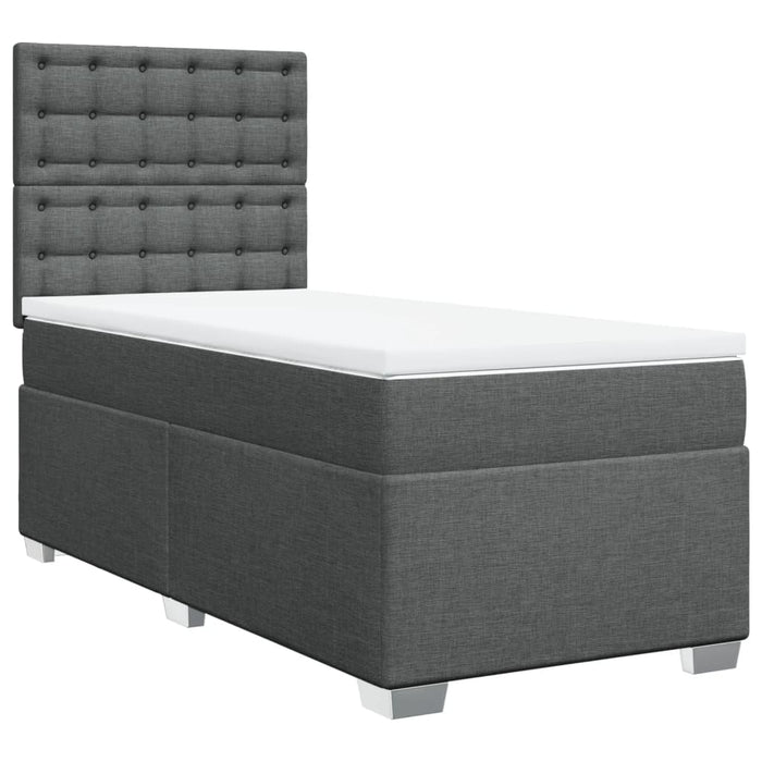 Pat box spring cu saltea, gri închis, 80x200 cm, textil - WALTI WALTI