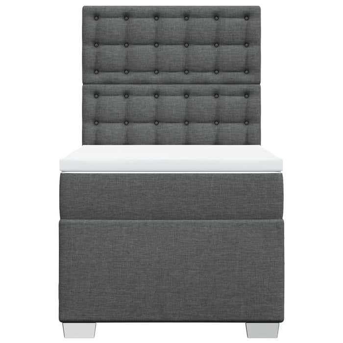 Pat box spring cu saltea, gri închis, 80x200 cm, textil - WALTI WALTI