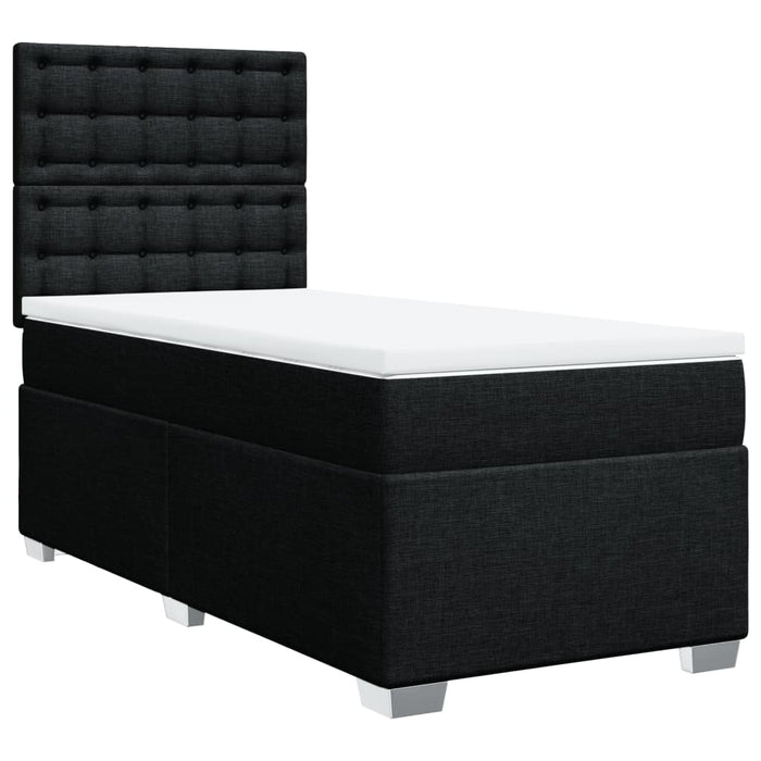 Pat box spring cu saltea, negru, 80x200 cm, textil - WALTI WALTI