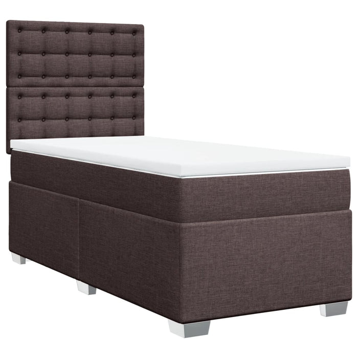 Pat box spring cu saltea, maro închis, 80x200 cm, textil - WALTI WALTI