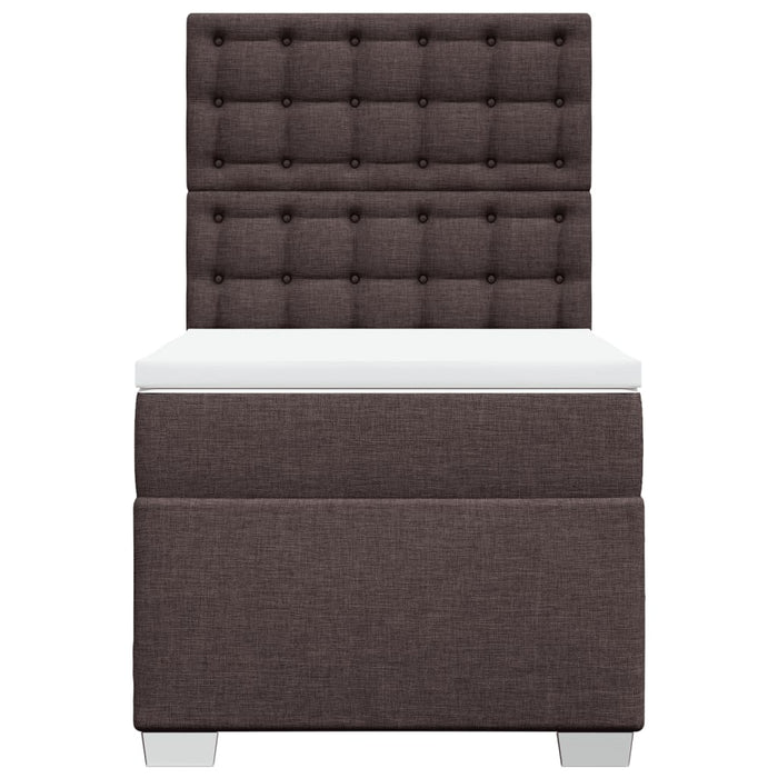 Pat box spring cu saltea, maro închis, 80x200 cm, textil - WALTI WALTI