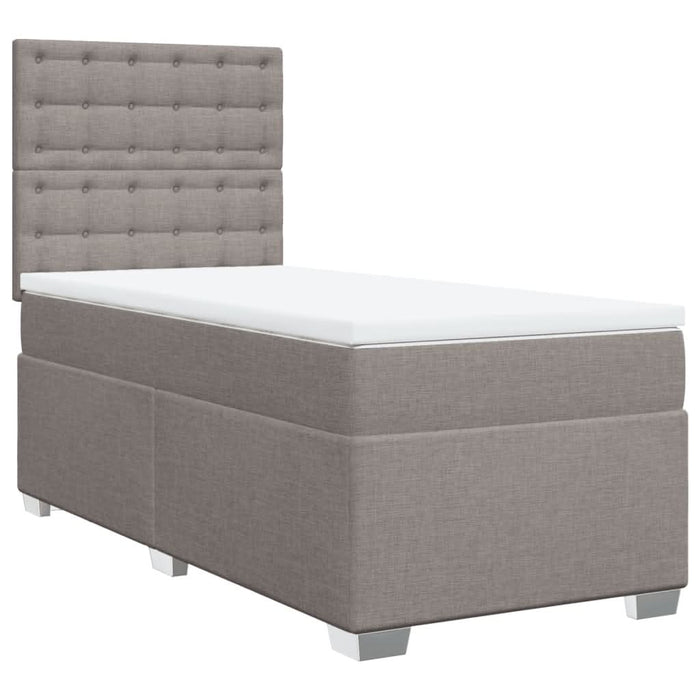 Pat box spring cu saltea, gri taupe, 80x200 cm, textil - WALTI WALTI