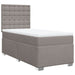 Pat box spring cu saltea, gri taupe, 80x200 cm, textil - WALTI WALTI