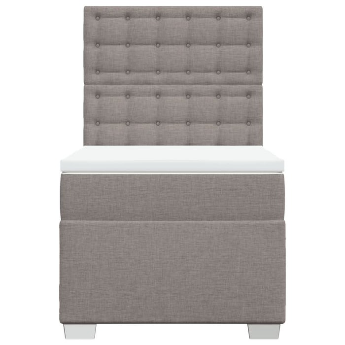 Pat box spring cu saltea, gri taupe, 80x200 cm, textil - WALTI WALTI