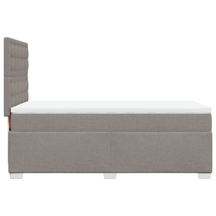 Pat box spring cu saltea, gri taupe, 80x200 cm, textil - WALTI WALTI