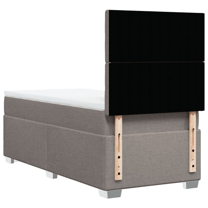 Pat box spring cu saltea, gri taupe, 80x200 cm, textil - WALTI WALTI