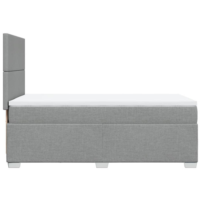 Pat box spring cu saltea, gri deschis, 90x190 cm, textil - WALTI WALTI