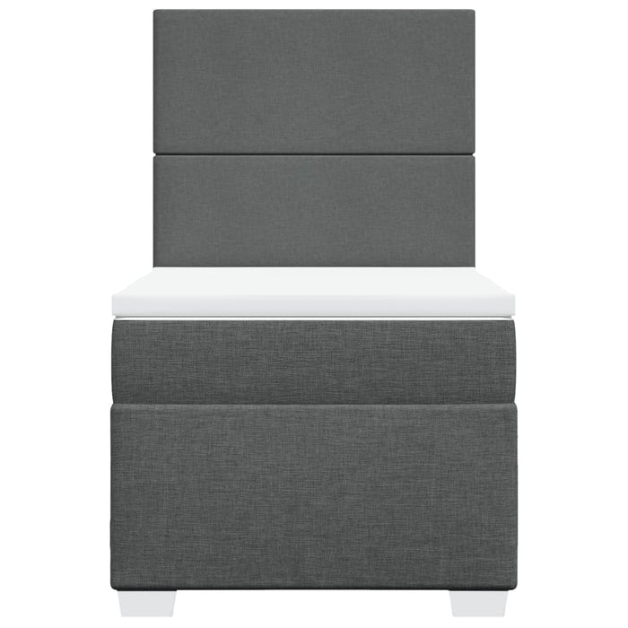 Pat box spring cu saltea, gri închis, 90x190 cm, textil - WALTI WALTI
