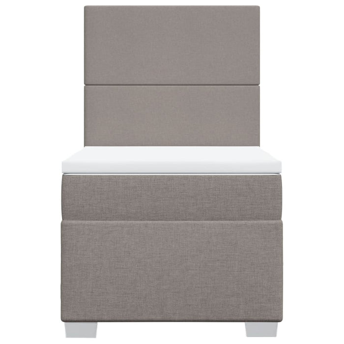 Pat box spring cu saltea, gri taupe, 90x190 cm, textil - WALTI WALTI