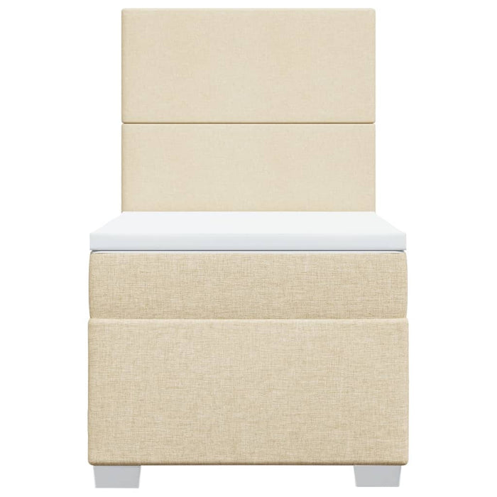 Pat box spring cu saltea, crem, 90x190 cm, textil - WALTI WALTI