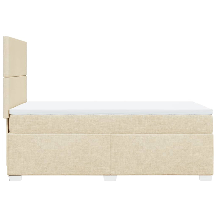 Pat box spring cu saltea, crem, 90x190 cm, textil - WALTI WALTI
