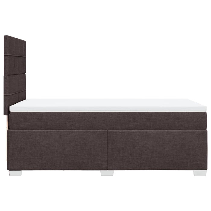 Pat box spring cu saltea, maro închis, 90x190 cm, textil WALTI