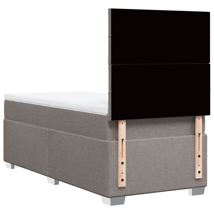 Pat box spring cu saltea, gri taupe, 90x190 cm, textil - WALTI WALTI
