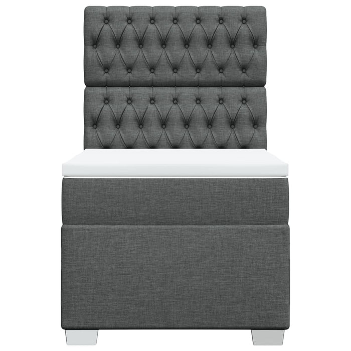 Pat box spring cu saltea, gri închis, 90x190 cm, textil - WALTI WALTI