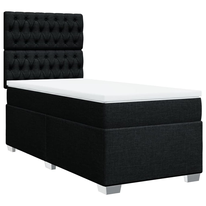 Pat box spring cu saltea, negru, 90x190 cm, textil - WALTI WALTI